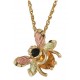 Genuine Onyx and Citrine Bee Pendant - by Coleman